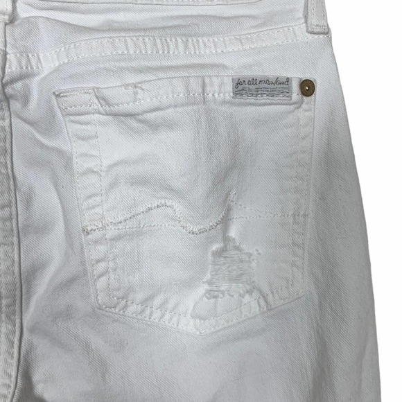 7 For All Mankind White Distressed Jeans Sz 25 - Picture 10 of 10